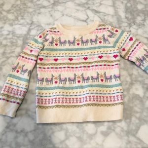 Patterned cotton sweater with ribbed detail